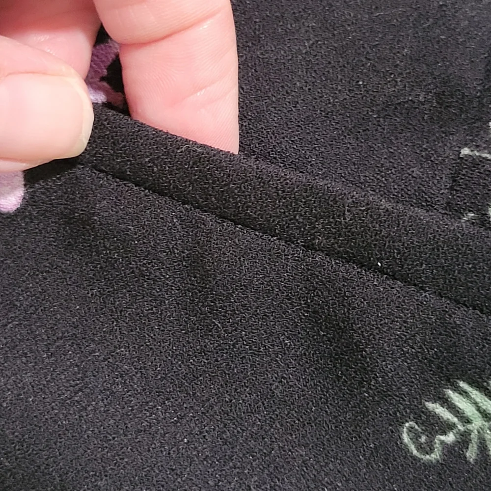 Ann Taylor Women's Floral Wide Leg Crop Trouser Parts Size 6 Flowy Black - Picture 5 of 11